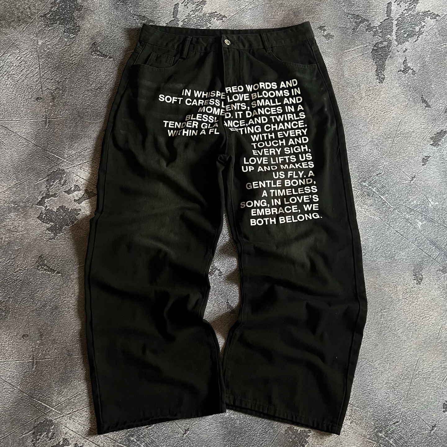 American Pattern Letter Jeans  - Streetwear Zipper のレビューと価格