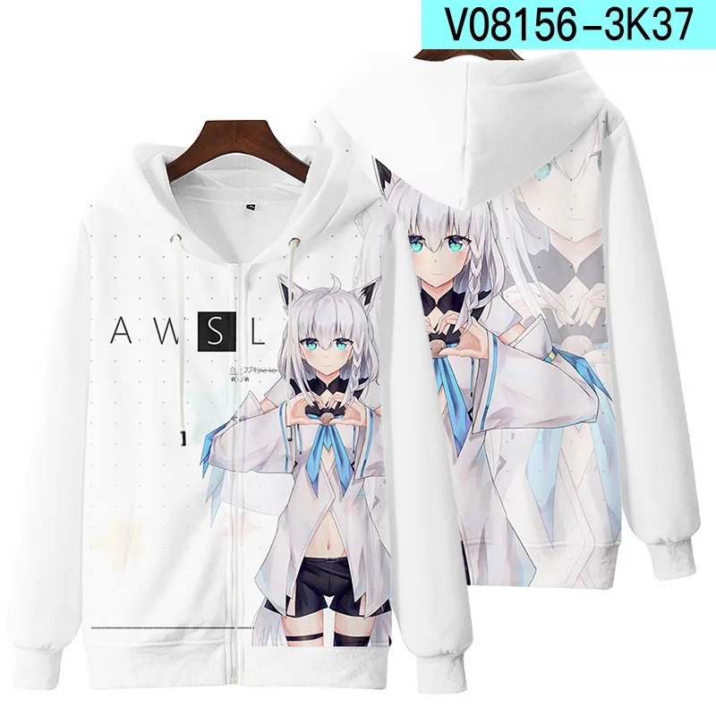 25COS3D Anime Shirakami Fubuki - Streetwear Zipper のレビューと価格