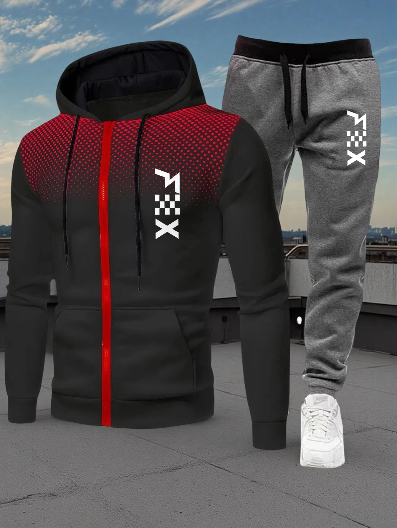 Hot Sales Mens Tracksuit Print - Streetwear Zipper のレビューと価格