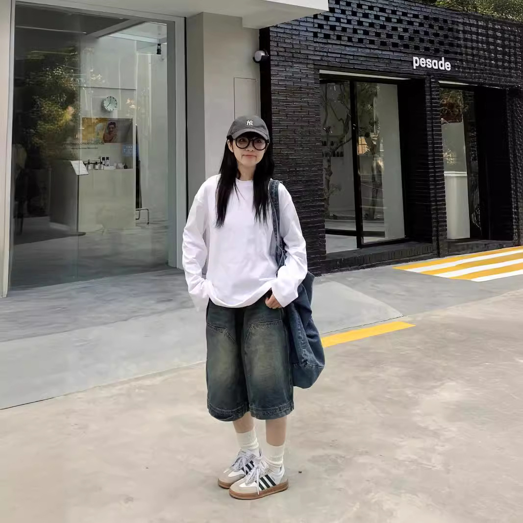 Women Y2K Vintage Baggy Jean S - Streetwear Brand Shorts のレビューと価格