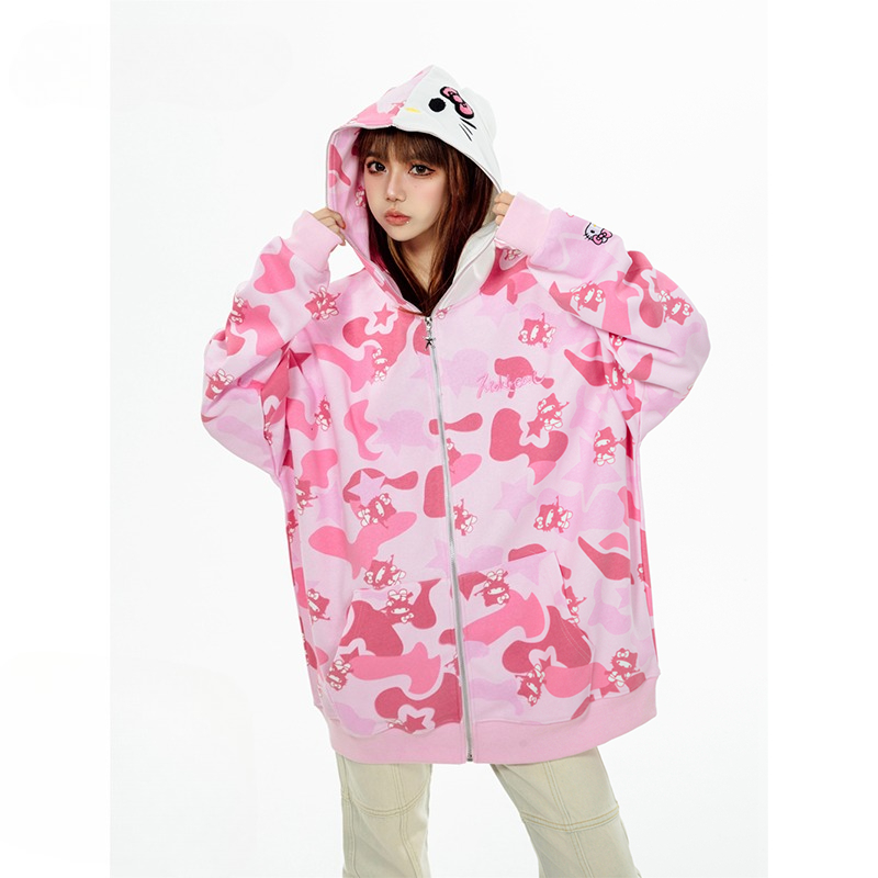 Casual Ins Sanrio Hello Kitty  - Streetwear Zipper のレビューと価格