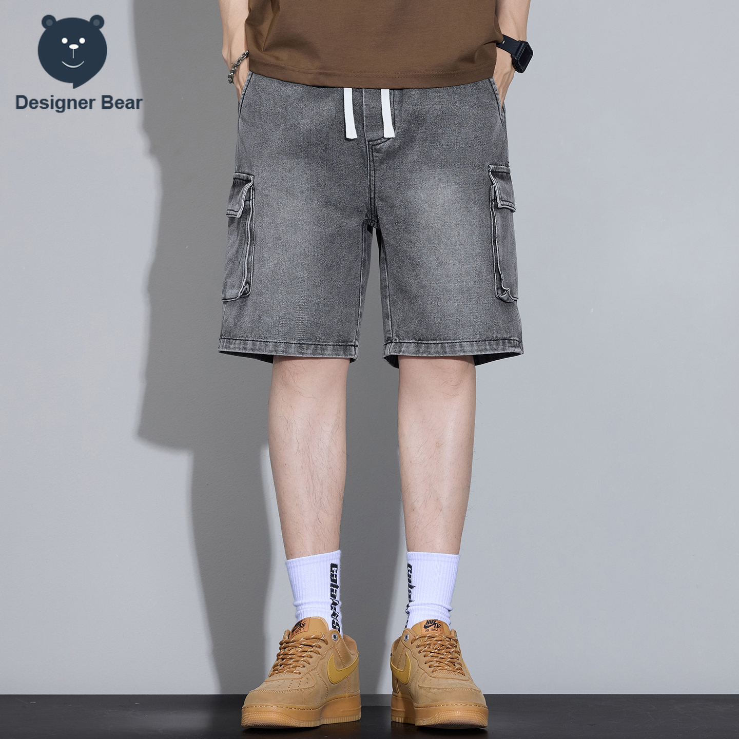 Men's Multi-Pocket Cargo Denim - Streetwear Brand Shorts のレビューと価格