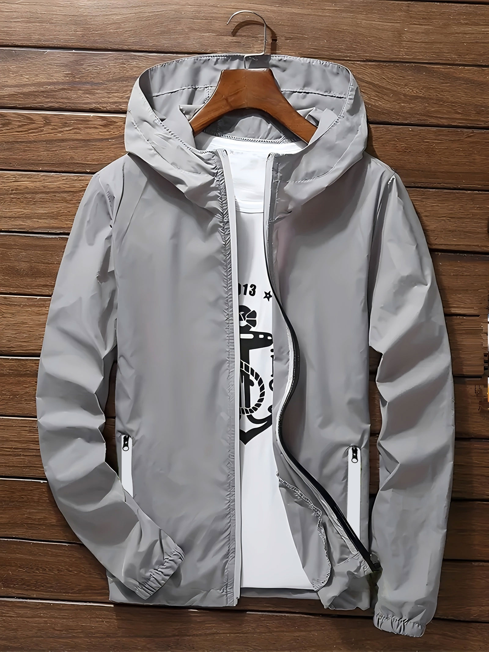 Men's Premium Lightweight Hood - Streetwear Zipper のレビューと価格