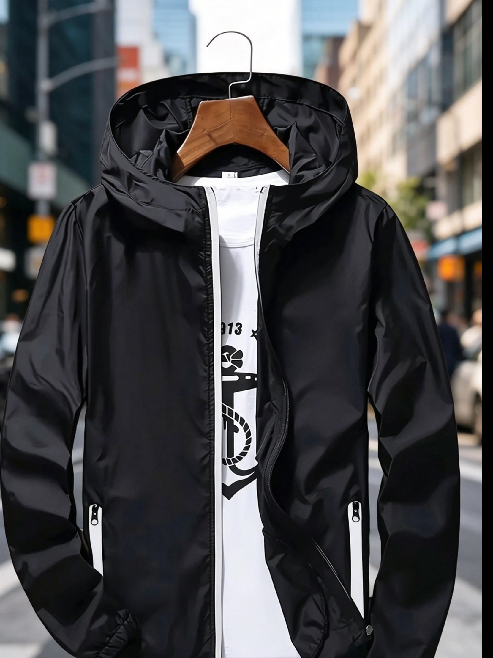 Men's Premium Lightweight Hood - Streetwear Zipper のレビューと価格