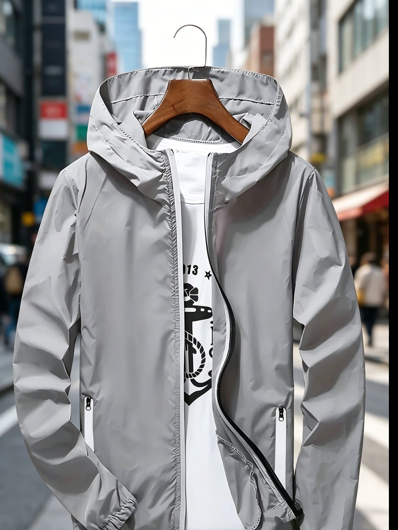 Men's Premium Lightweight Hood - Streetwear Zipper のレビューと価格